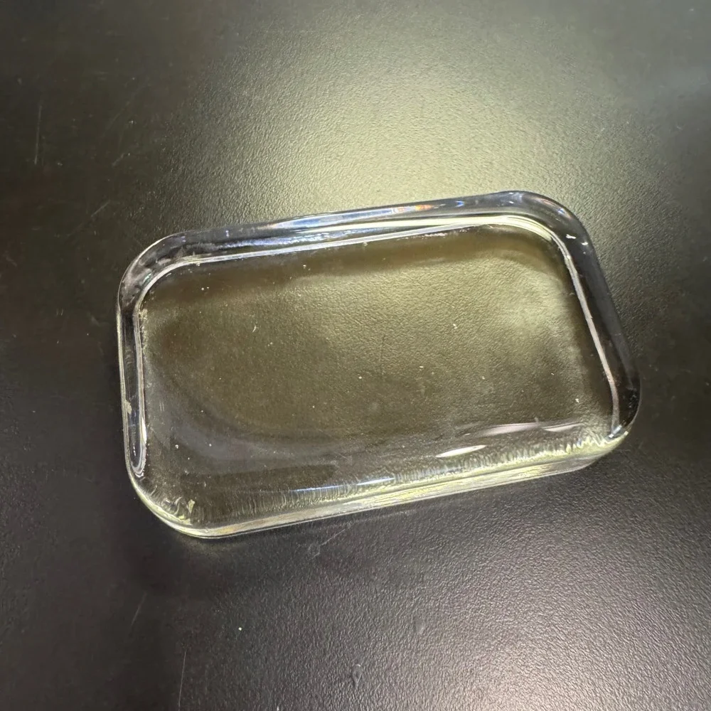 Heavy Glass Trinket Dish Tray Home Decor 4x2.5 Clear Rectangular Catchall